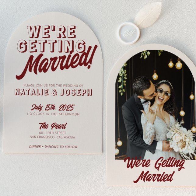 Invitación Bodasy de Boda Únicos Arqueados en Negrita Moderno (Subido por el creador)