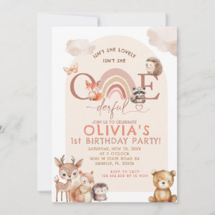 Invitación Bodega de animales Arcoiris Maravilloso cumpleaños