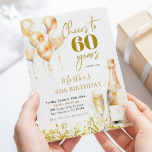 Invitación Bodega de oro Alegría de mujer adulta