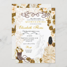 Invitación Bodega de oro Charro Western Quinceañera