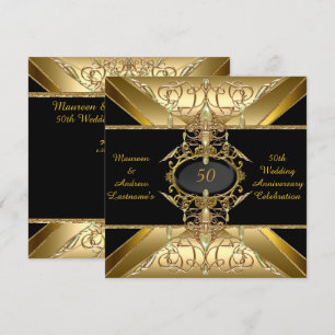 Invitación Bodega de oro del 50° aniversario del Boda