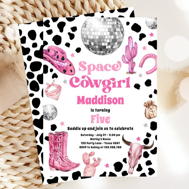 Invitación Bodega espacial Disco Chica de Rodeo Country Cumpl (Subido por el creador)
