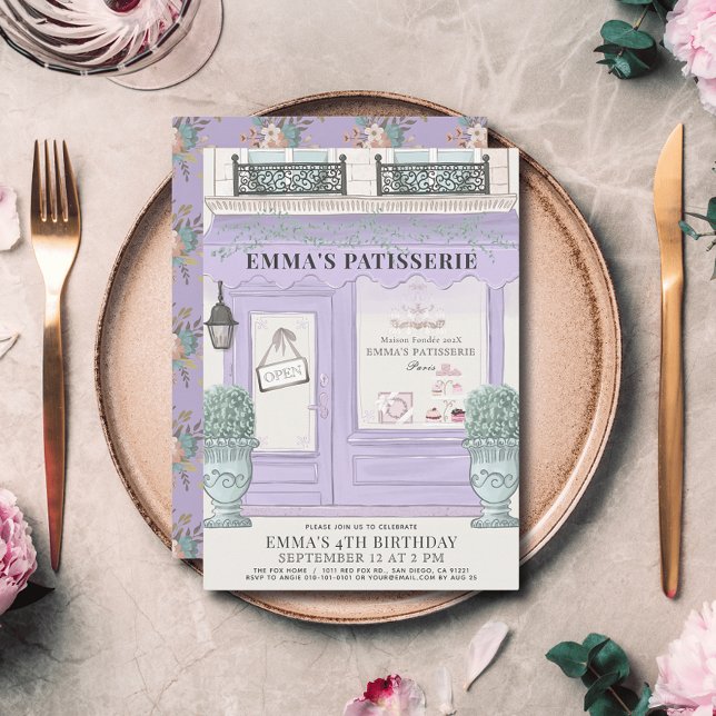 Invitación Bodega Francesa Chica Lavender Paris Cumpleaños (Subido por el creador)