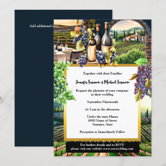Invitación Bodega toscana al aire libre mesa viñas moda