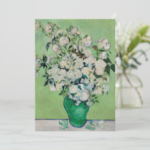 Invitación Bodegón Rosas en un jarrón de Vincent van Gogh