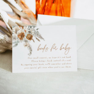 Invitación BOHEME Boho Terracotta Floral Books para la tarjet