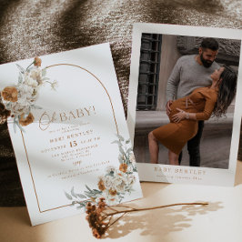 Invitación BOHEME Terracotta Floral Boho Arch Baby Shower