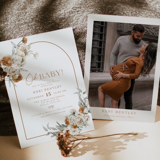 Invitación BOHEME Terracotta Floral Boho Arch Baby Shower (Subido por el creador)