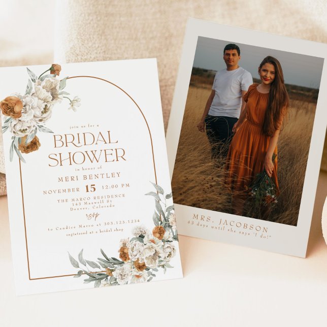 Invitación BOHEME Terracotta Floral Boho Arch Bridal Shower (Subido por el creador)