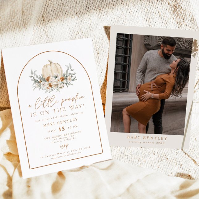 Invitación BOHEME Terracotta Floral Calabaza Baby Shower (Subido por el creador)