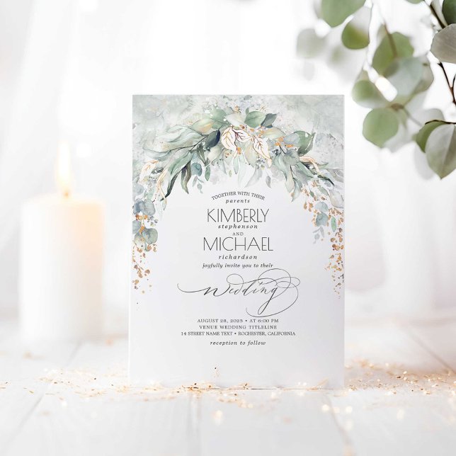 Invitación Bohemia Arco de Verano de Verano de Arco de Verano (Greenery Boho Wedding Invitations)