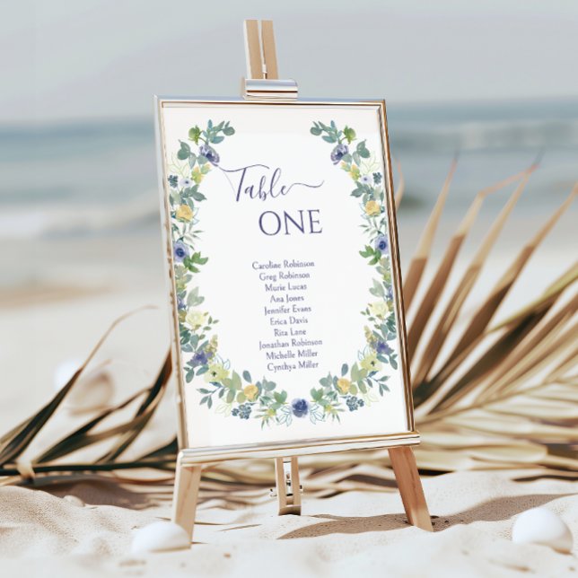 Invitación Bohemia bohemiana de flores azul amarilla (Subido por el creador)