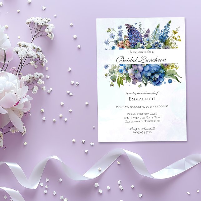 Invitación Bohemia de color azul violeta Nodal Luncheon (Subido por el creador)
