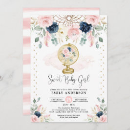 Invitación Bohemia Dreamcatcher Navy Rubor Gold Baby Shower