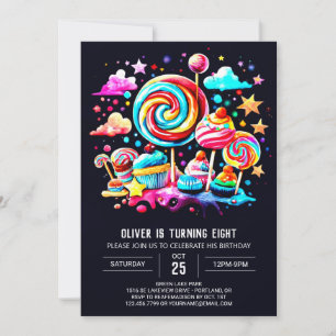 Invitación Bohemia Dulce Candyland Cumpleaños