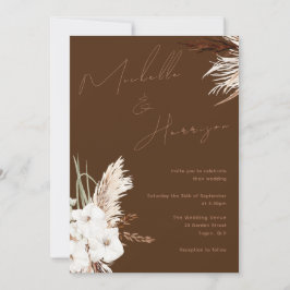 Invitación Bohemia Floral Blanca Moderna Primavera/Bola Caída