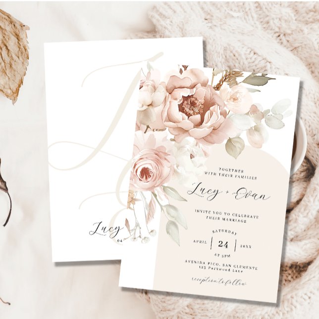 Invitación Bohemia florece Boda de arco moderno boho (Subido por el creador)