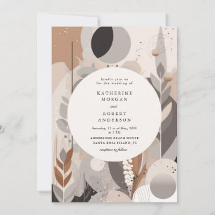 invitación bohemia neutral abstracta