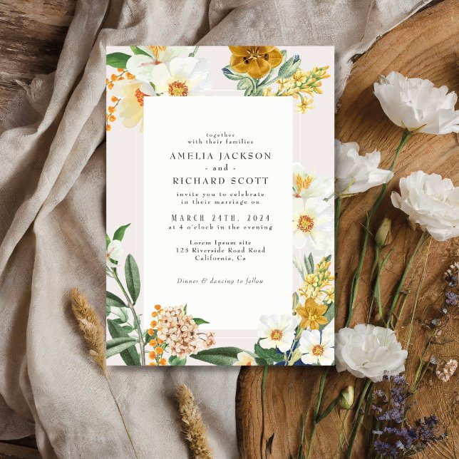 Invitación Bohemia rústica Flor silvestre boda de jardín flor (Subido por el creador)