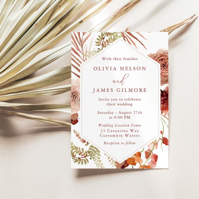 Invitación Bohemian Boho Floral Modern All Seasons Boda (Subido por el creador)