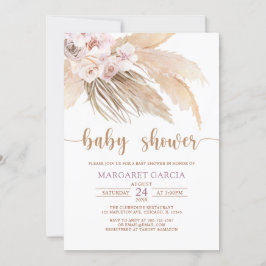 Invitación Bohemian Boho Pampas Grass Baby Shower