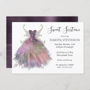 Invitación Bohemian Fairy Ball Gown   Muted Ombre Wine Sheen