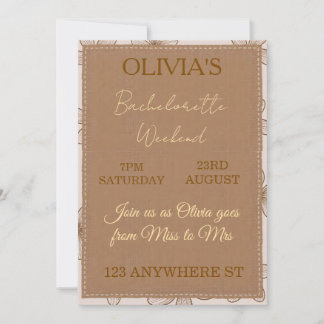 Invitación Bohemian Floral Bachelorette Party Invitation