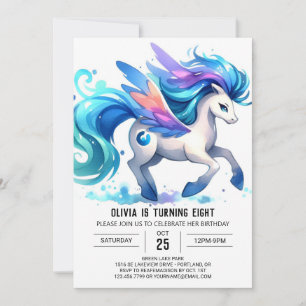 Invitación Bohemian Online Horse Cumpleaños