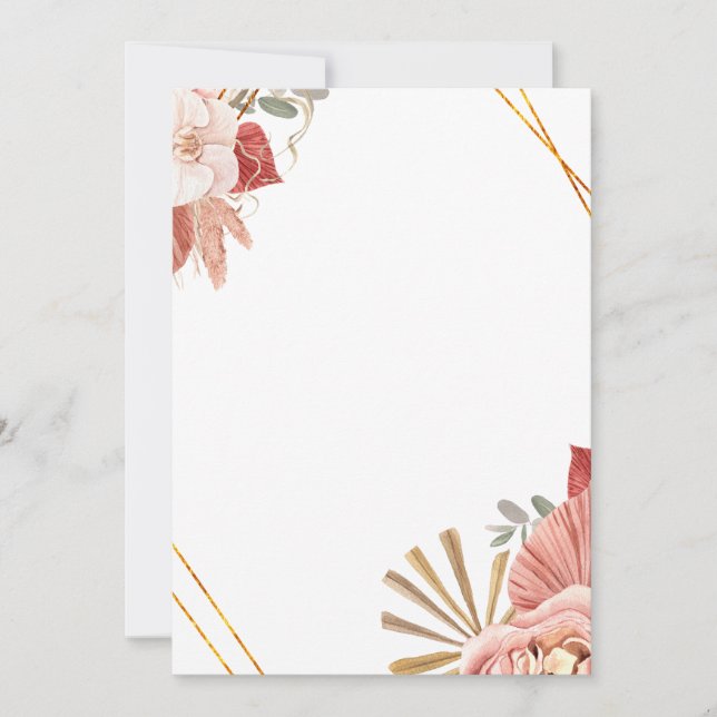 Invitación Bohemian Ornamental Florals Rose Invitation  (Anverso)
