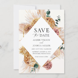 Invitación Bohemian Pampas Grass Save the Date