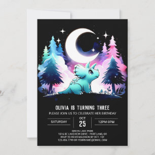 Invitación Bohemian Pastel Triceratops Cumpleaños