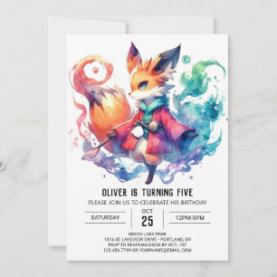 Invitación Bohemian Rustic Fox Birthday