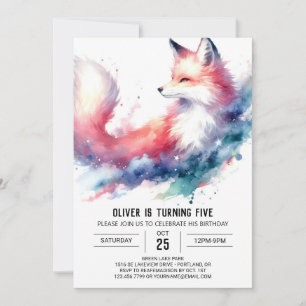 Invitación Bohemian Rustic Fox Birthday