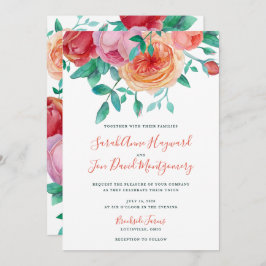 Invitación Bohemiana Negrita a la Boda Floral