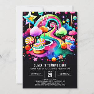 Invitación Bohemias Candyland Cumpleaños
