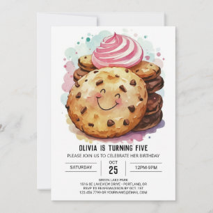Invitación Bohemias de chocolate y galletas cumpleaños