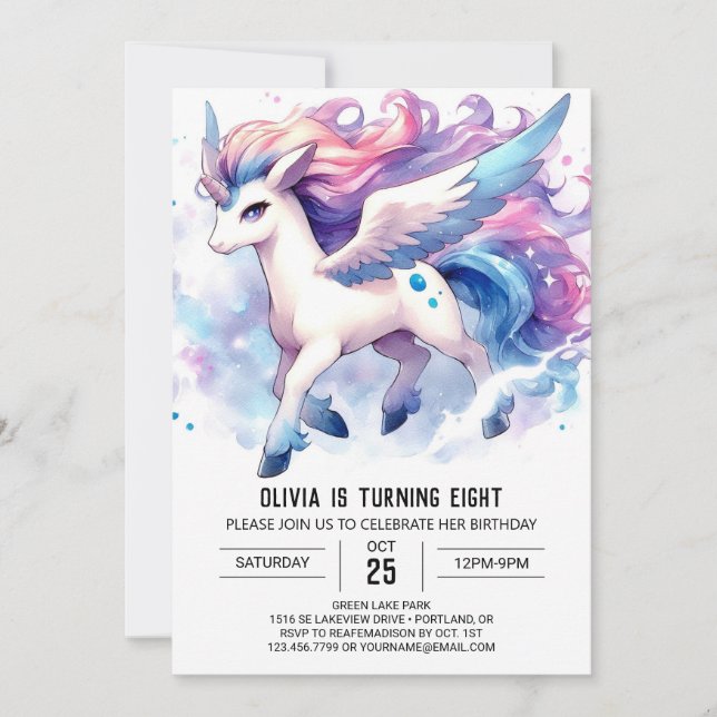Invitación Bohemias Editable Horse Cumpleaños (Anverso)