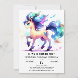 Invitación Bohemias Editable Horse Cumpleaños
