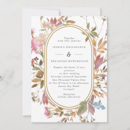 Invitación Bohemias Mauve Píldora de Flor Silvestre Forma Bod