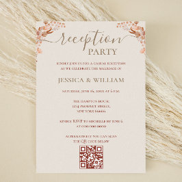 Invitación Bohemio con código QR para fiesta de recepción
