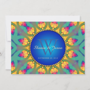 Invitación Bohemio de Boda con Monograma de Giraso