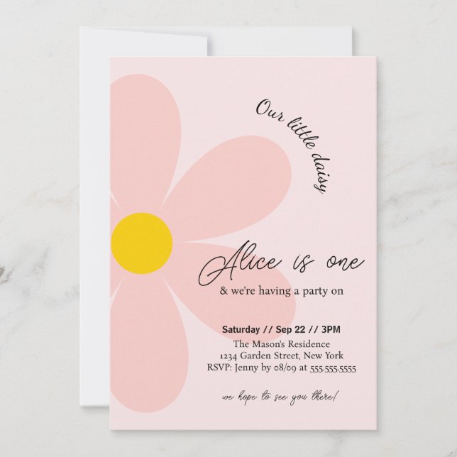 Invitación Bohmian del partido de cumpleaños de Daisy (Anverso)