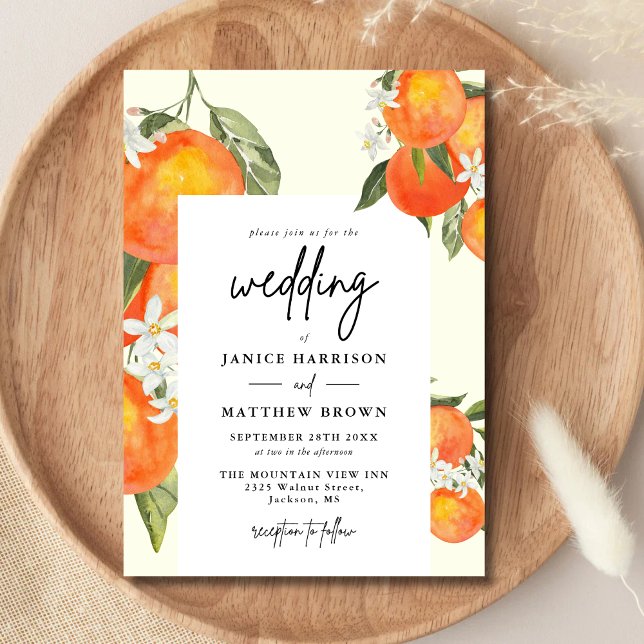 Invitación Boho Abstract Sketchy Orange Garden Wedding (Subido por el creador)