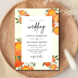 Invitación Boho Abstract Sketchy Orange Garden Wedding