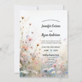 Invitación Boho Acuarela Flor Silvestre Floral Personalizado