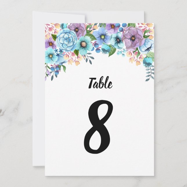 Invitación Boho Acuarela Floral Lila y Verde Personalizable (Anverso)