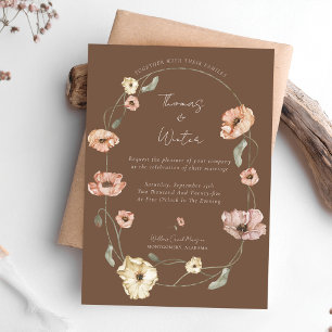Invitación Boho Acuarela Islandesa Flores de Amapola Islandes