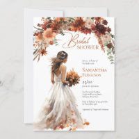 Boho acuarela terracota bouquet boda gown