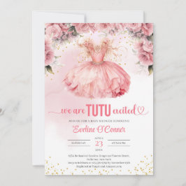 Invitación Boho acuarela tutu dress chica Baby Shower Invitar