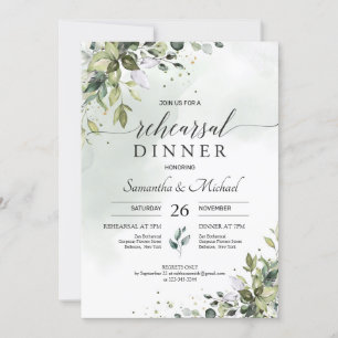 Invitación Boho acuarela vegetación follaje ensayo boho